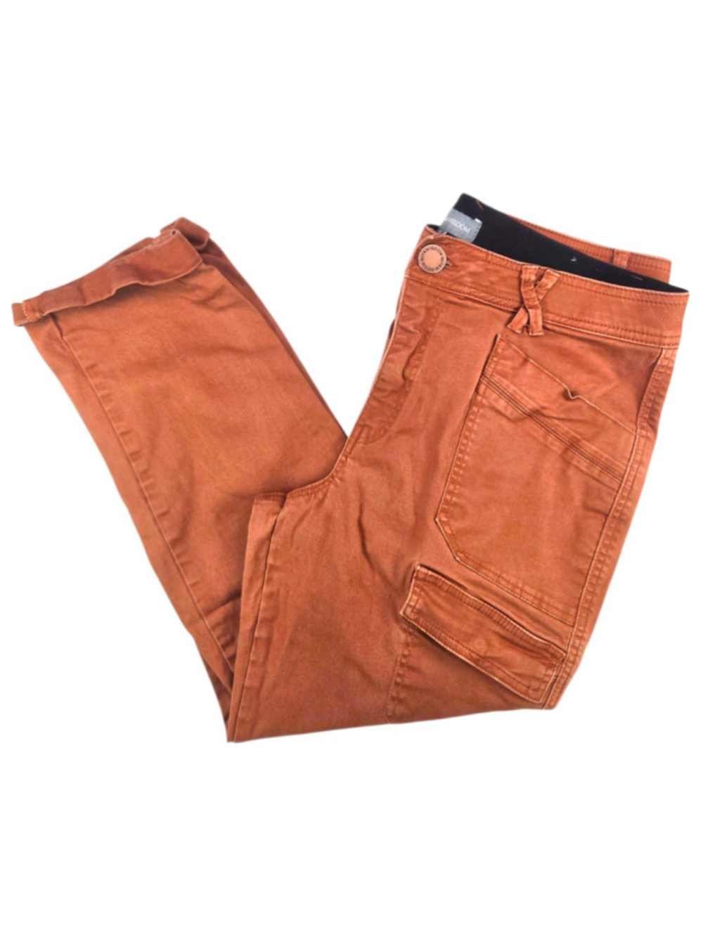 Wit & Wisdom 'Ab' Solution Burnt Orange Utility Cargo Cropped Pants Size 14